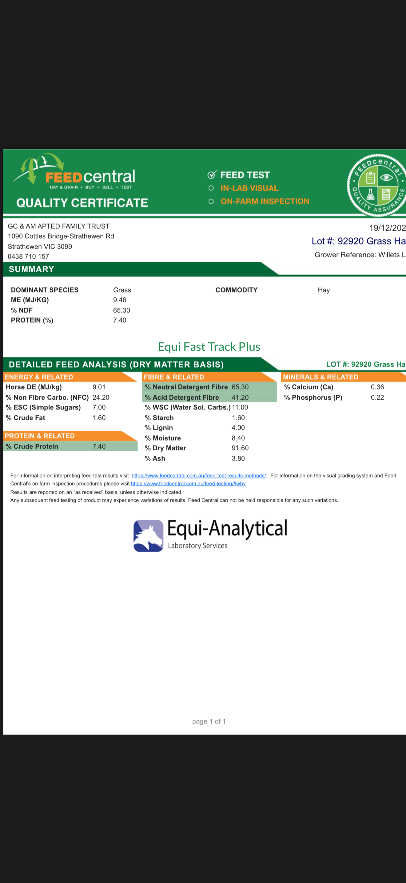 EXTRA LARGE ROUND BALE - HORSE QUALITY LOW SUGAR - DELIVERED!